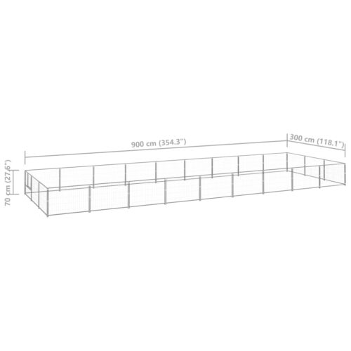 Dog Kennel Silver 27m² Steel - Image 6