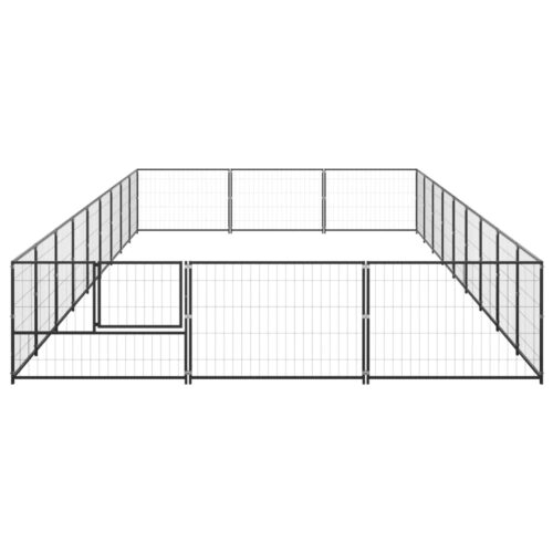 Dog Kennel Black 27m² Steel - Image 3