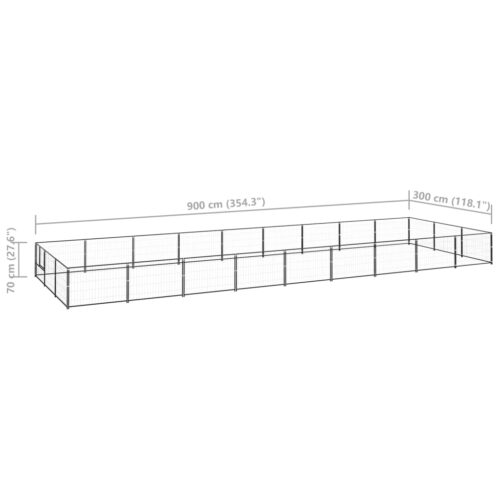 Dog Kennel Black 27m² Steel - Image 6
