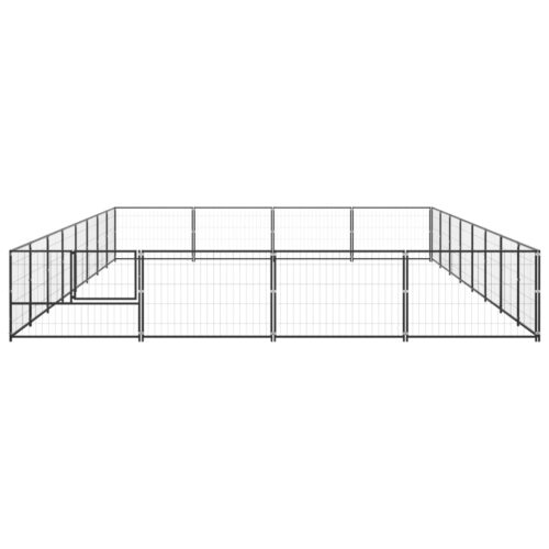Dog Kennel Black 32m² Steel - Image 3