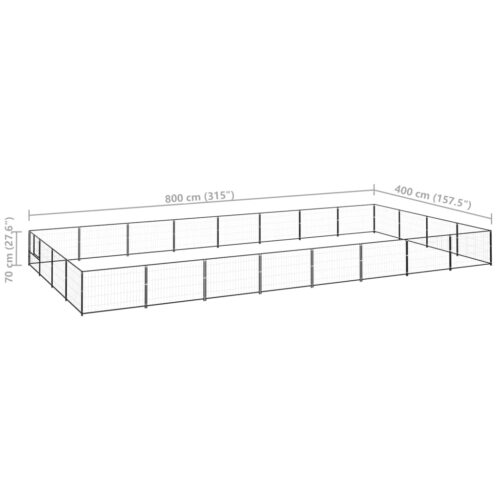 Dog Kennel Black 32m² Steel - Image 6