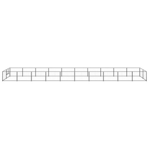 Dog Kennel Black 20m² Steel - Image 2