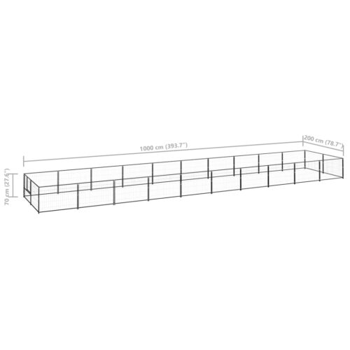 Dog Kennel Black 20m² Steel - Image 6