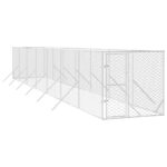 Outdoor Dog Kennel Silver 2x14x2mGalvanised Steel
