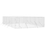 Outdoor Dog Kennel Silver 6x10x2mGalvanised Steel