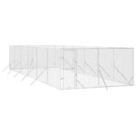 Outdoor Dog Kennel Silver 4x12x2mGalvanised Steel