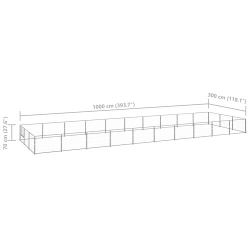 Dog Kennel Silver 30m² Steel - Image 6