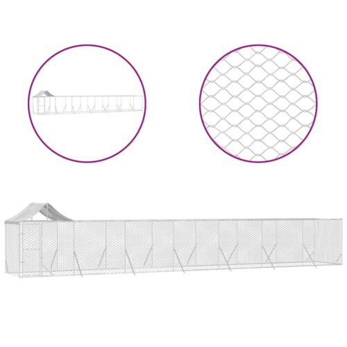 Outdoor Dog Kennel with Roof Silver 14x2x2.5mGalvanised Steel - Image 2