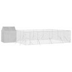 Outdoor Dog Kennel with Roof Silver 10x6x2.5mGalvanised Steel