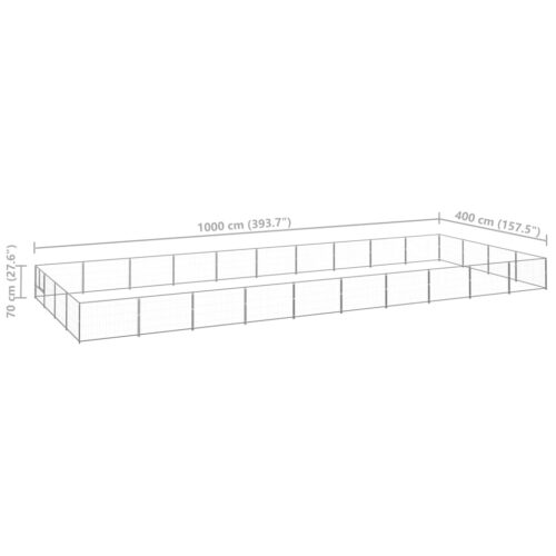 Dog Kennel Silver 40m² Steel - Image 6