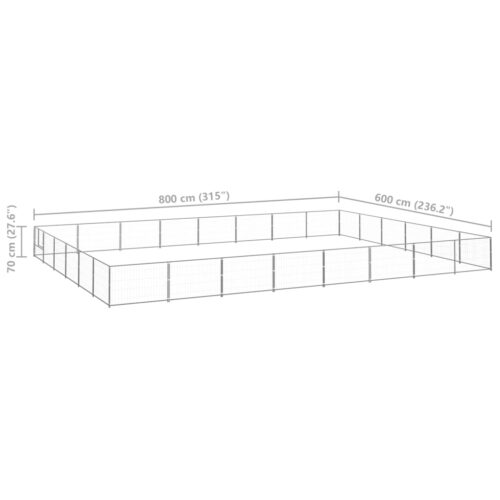 Dog Kennel Silver 48m² Steel - Image 6