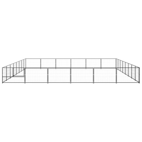 Dog Kennel Black 48m² Steel - Image 3