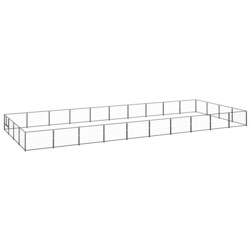 Dog Kennel Black 40m² Steel