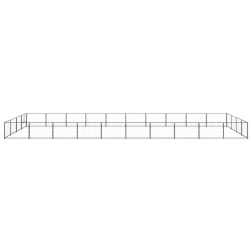 Dog Kennel Black 40m² Steel - Image 2
