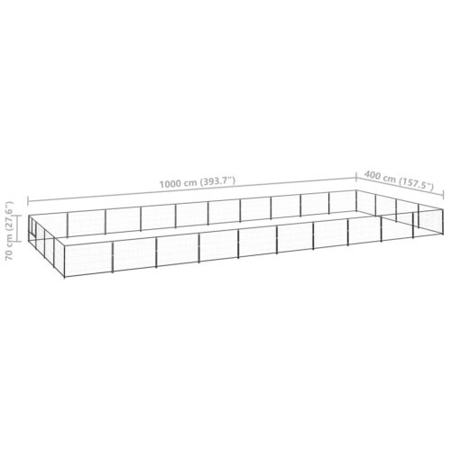 Dog Kennel Black 40m² Steel - Image 6