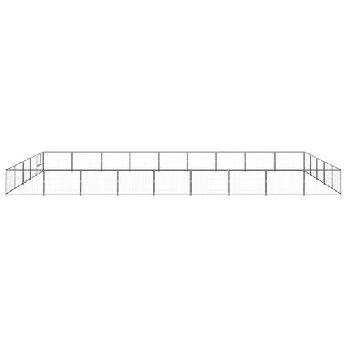 Dog Kennel Black 45m² Steel - Image 2