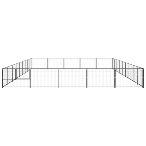 Dog Kennel Black 45m² Steel - Image 3