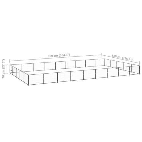 Dog Kennel Black 45m² Steel - Image 6