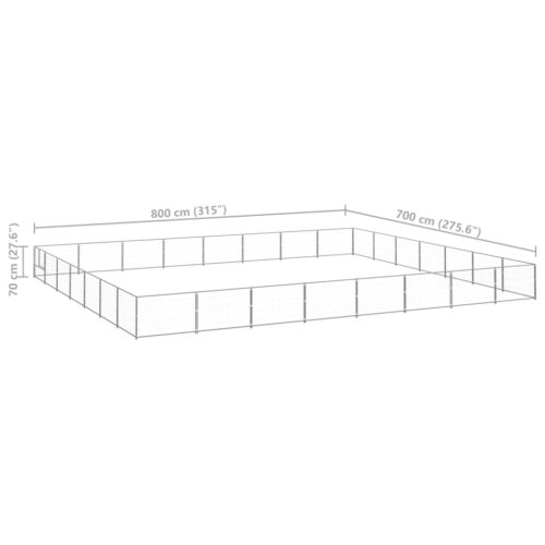 Dog Kennel Silver 56m² Steel - Image 6