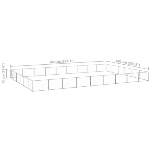 Dog Kennel Silver 54m² Steel - Image 6