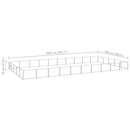 Dog Kennel Silver 50m² Steel - Image 6