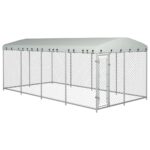 Outdoor Dog Kennel with Roof 7.6x3.8x2.3m