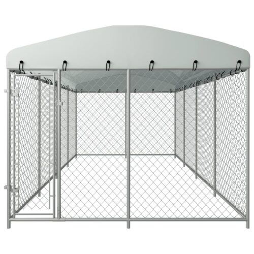 Outdoor Dog Kennel with Roof 7.6x3.8x2.3m - Image 2