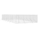 Outdoor Dog Kennel Silver 6x14x2mGalvanised Steel