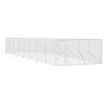 Outdoor Dog Kennel Silver 4x16x2mGalvanised Steel