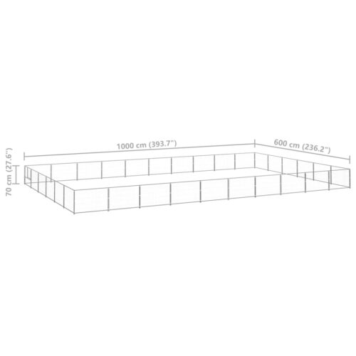 Dog Kennel Silver 60m² Steel - Image 6