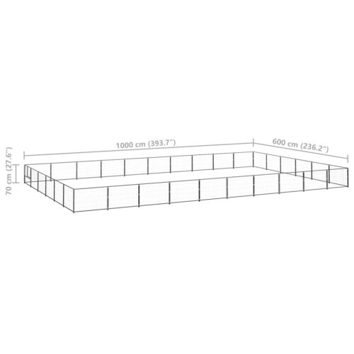 Dog Kennel Black 60m² Steel - Image 6