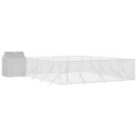 Outdoor Dog Kennel with Roof Silver 10x10x2.5mGalvanised Steel