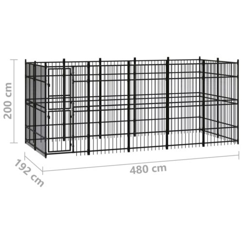 Outdoor Dog Kennel Steel 9.22m² - Image 7