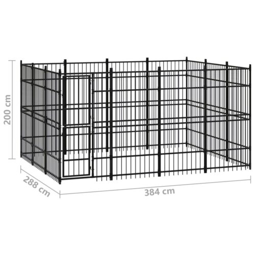 Outdoor Dog Kennel Steel 11.06m² - Image 7