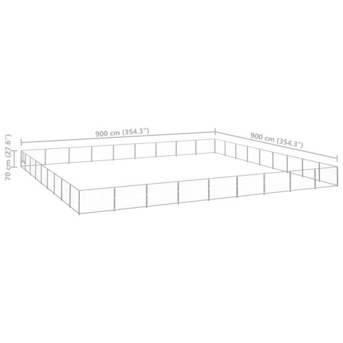 Dog Kennel Silver 81m² Steel - Image 6