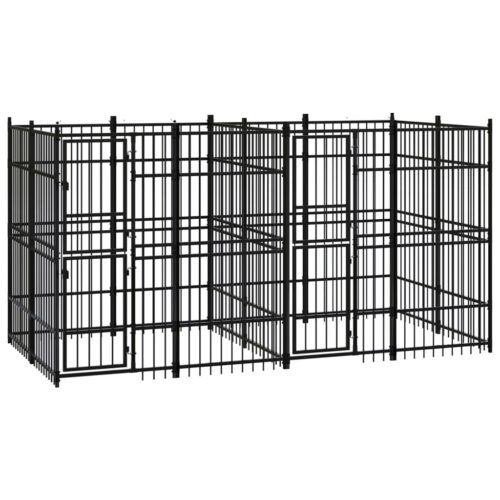 Outdoor Dog Kennel Steel 7.37m²