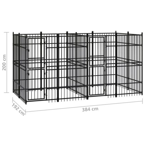 Outdoor Dog Kennel Steel 7.37m² - Image 7
