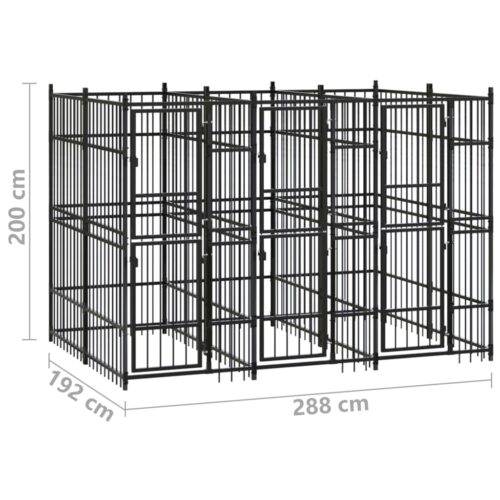Outdoor Dog Kennel Steel 5.53m² - Image 7