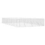 Outdoor Dog Kennel Silver 8x16x2mGalvanised Steel