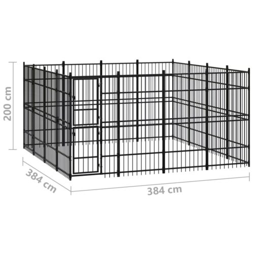 Outdoor Dog Kennel Steel 14.75m² - Image 7