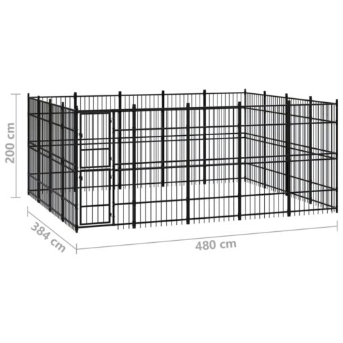 Outdoor Dog Kennel Steel 18.43m² - Image 7