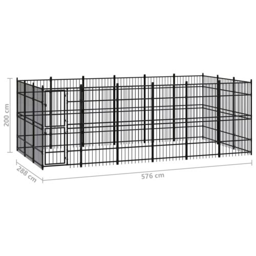 Outdoor Dog Kennel Steel 16.59m² - Image 7