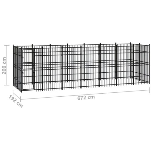 Outdoor Dog Kennel Steel 12.9m² - Image 7