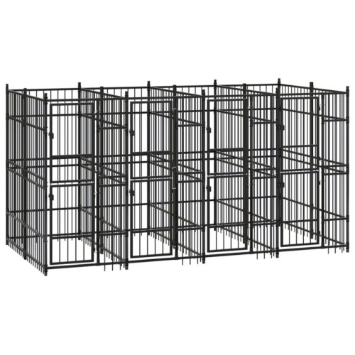 Outdoor Dog Kennel Steel 7.37m²