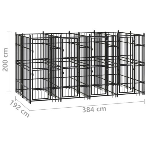 Outdoor Dog Kennel Steel 7.37m² - Image 7