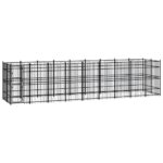 Outdoor Dog Kennel Steel 16.59m²