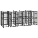 Outdoor Dog Kennel Steel 9.22m²