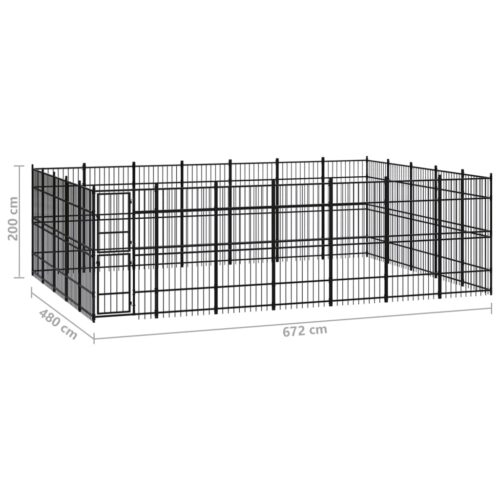 Outdoor Dog Kennel Steel 32.26m² - Image 7