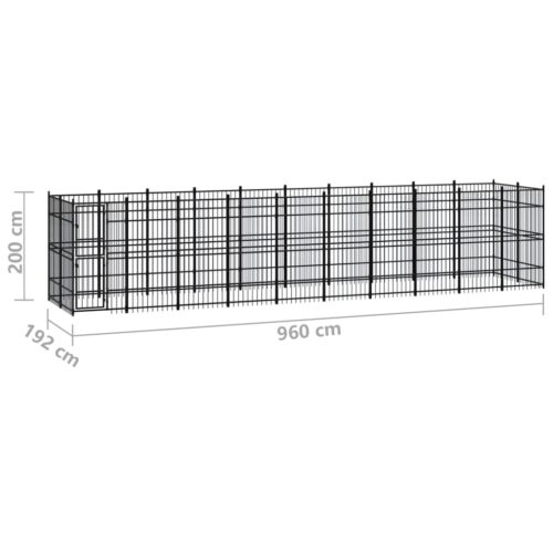 Outdoor Dog Kennel Steel 18.43m² - Image 7