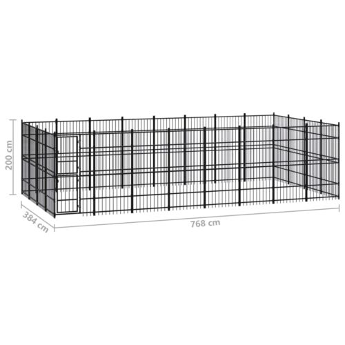 Outdoor Dog Kennel Steel 29.49m² - Image 7